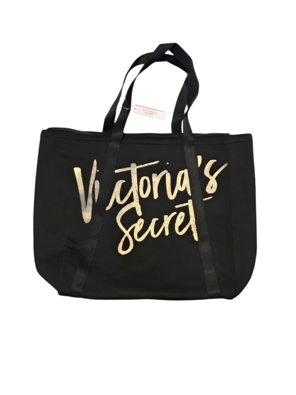 Victoria's Secret Black Tote Cooler Bag with Gold Logo